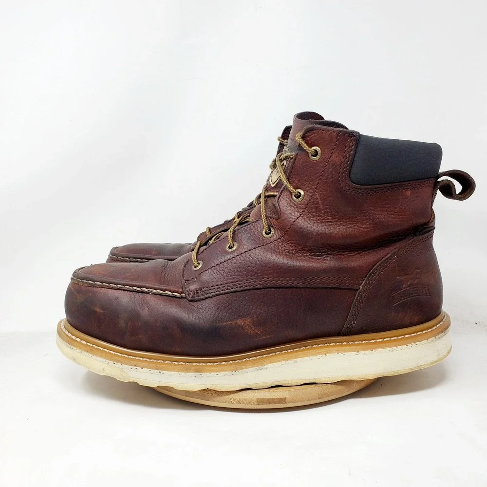 Red Wing Irish Setter Boots Mens 13 E2 WIDE Ashby Leather Safety Moc Toe Work